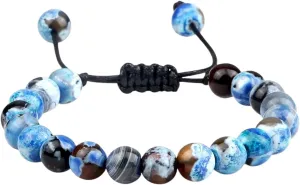 New 2026 Unisex 8Mm Men Women Fire Agates Onyx Beads Bracelet Bangles Natural Stone Prayer Charm Buddha Adjustable Jewelry Gifts Decoration Luxury With You Accessories Trendy Best For Gift And