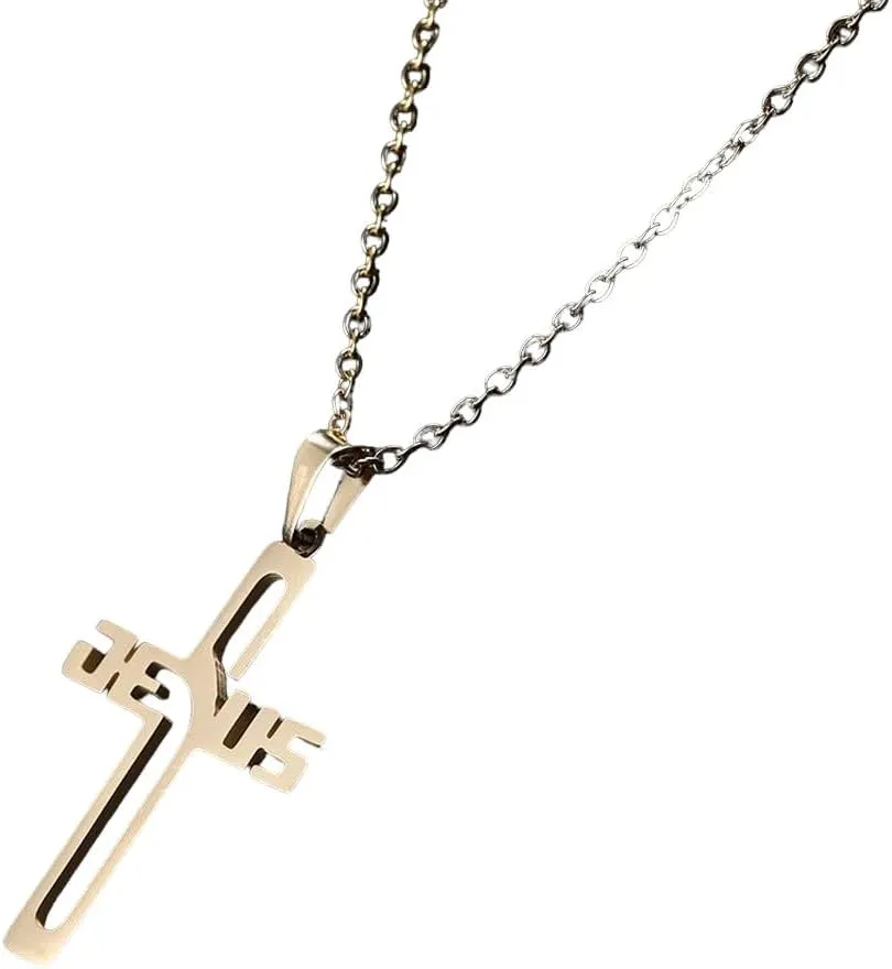 New For Arrival Jesus Cross Hollow Pendant Necklaces For Women Men Christian Chocker Stainless Steel With For You Accessories Creative Gift