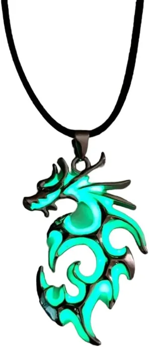 New for Arrival Vintage Punk Luminous Glowing in The Dark Moonstone Dragon Pendant Necklace Charm Men His Beach Party Jewelry Gift Jewelry Fashion Accessories for You