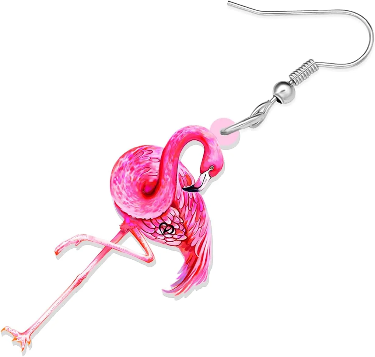 NEWEI Acrylic Pink Flamingo Earrings Gifts for Women Cute Birds Dangle Jewelry Accessories Charms