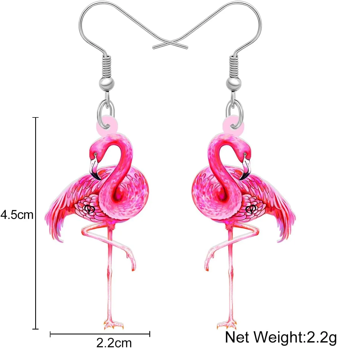 NEWEI Acrylic Pink Flamingo Earrings Gifts for Women Cute Birds Dangle Jewelry Accessories Charms