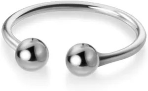 NewZenro Dainty Tiny Balls Knuckle Stacking Rings for Women S925 Sterling Silver Statement Adjustable Open Rings Minimalist White Gold Plated Polished Tail Finger Rings Hypoallergenic Jewelry Gifts