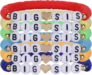 Ornaland 6 Pieces Hei Shi Surfer Friendship Bracelets Clay Bead Stretch Bracelets Set Women Summer Beach Jewelry for Women