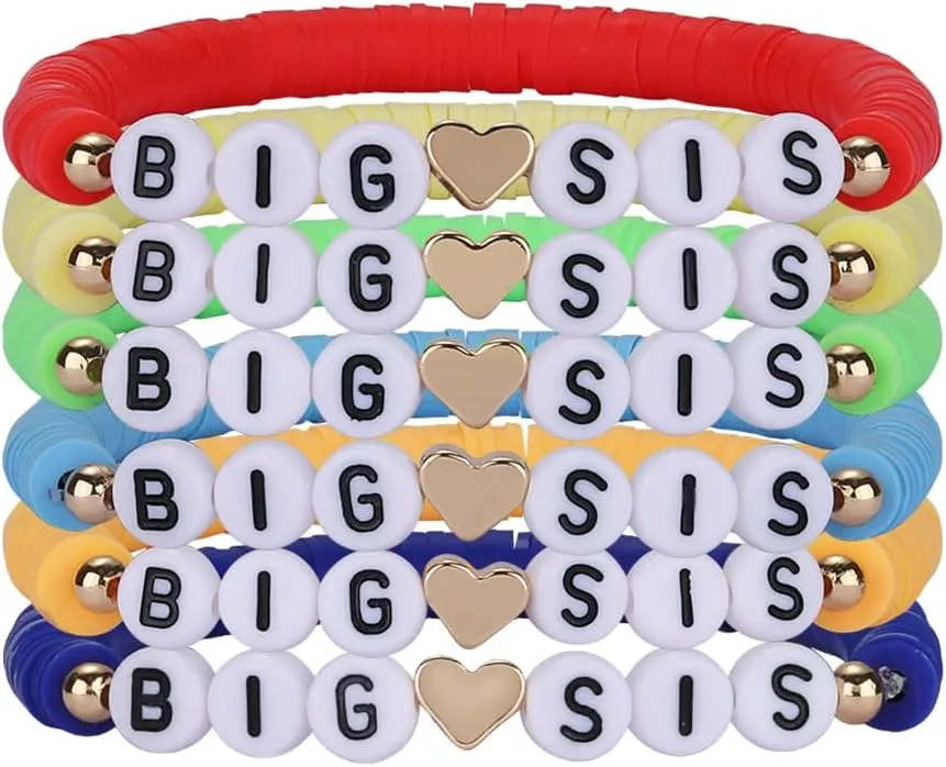 Ornaland 6 Pieces Hei Shi Surfer Friendship Bracelets Clay Bead Stretch Bracelets Set Women Summer Beach Jewelry for Women