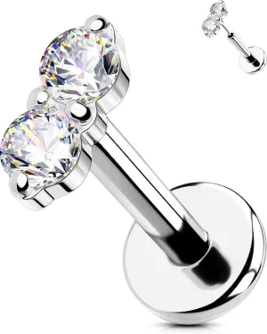 OUFER Cartilage Piercing Jewelry, 316L Stainless Steel 16G Helix Earrings Flat Back, Gold Push in Threadless Lip Rings Studs, CZ Cartilage Helix Tragus Earrings for Women Men