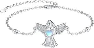 Palpitate Guardian Angel Bracelets Angel Bracelets for Women 925 Sterling Silver Angel Wing Gifts Sympathy Jewelry Baptism Communion