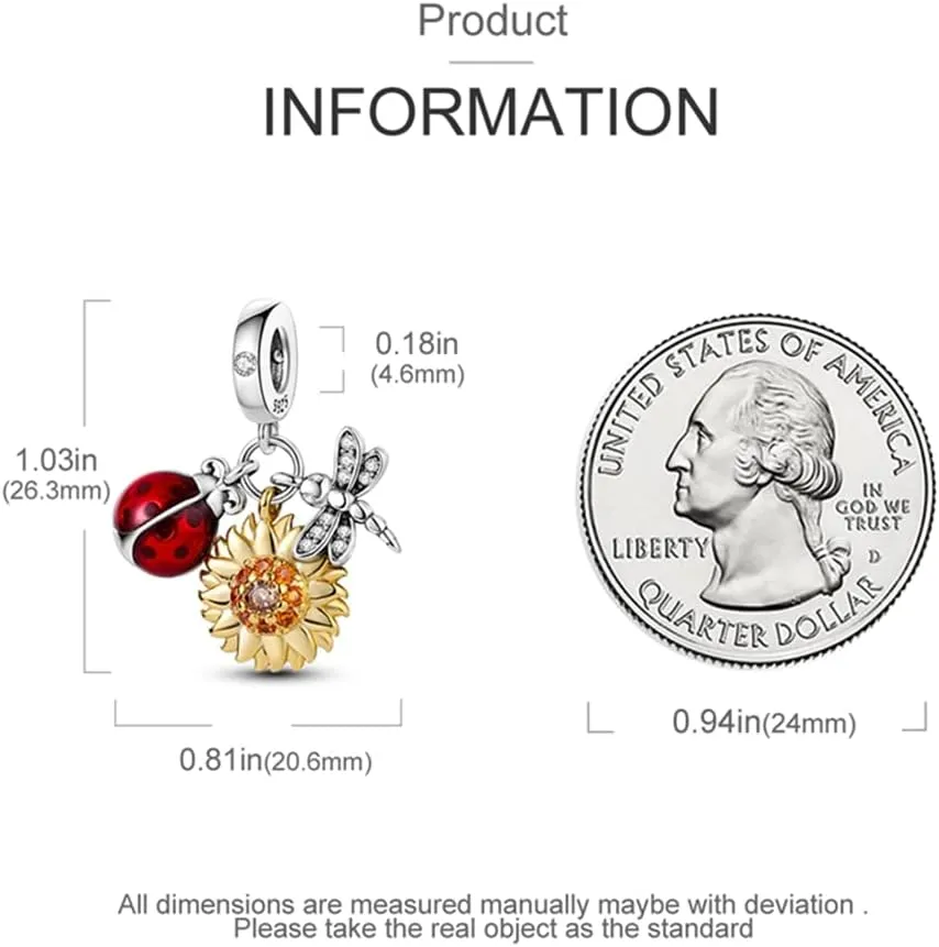 Pandach 925 Sterling Silver Charms Beads for Bracelets and Necklaces Butterfly and Headphones Pendants Clover Charms Jewelry Gift for Women