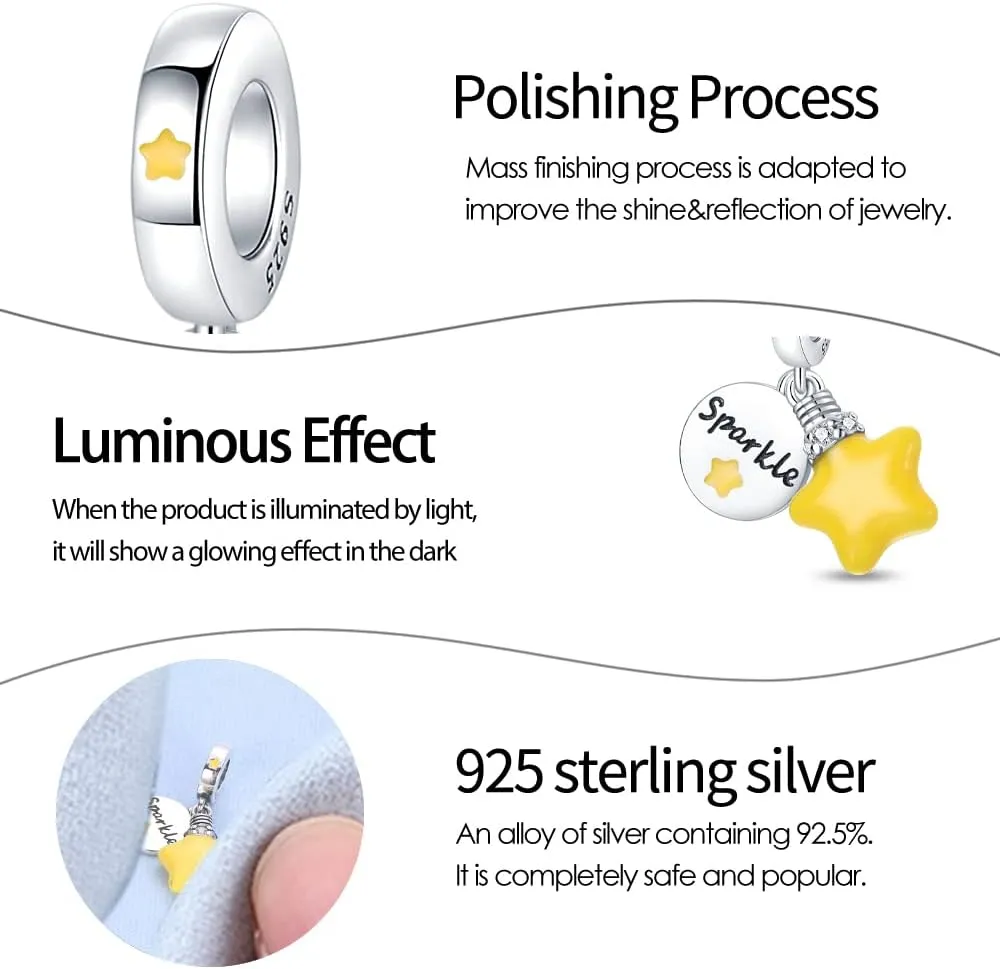 Pandach 925 Sterling Silver Charms Beads for Bracelets and Necklaces Butterfly and Headphones Pendants Clover Charms Jewelry Gift for Women