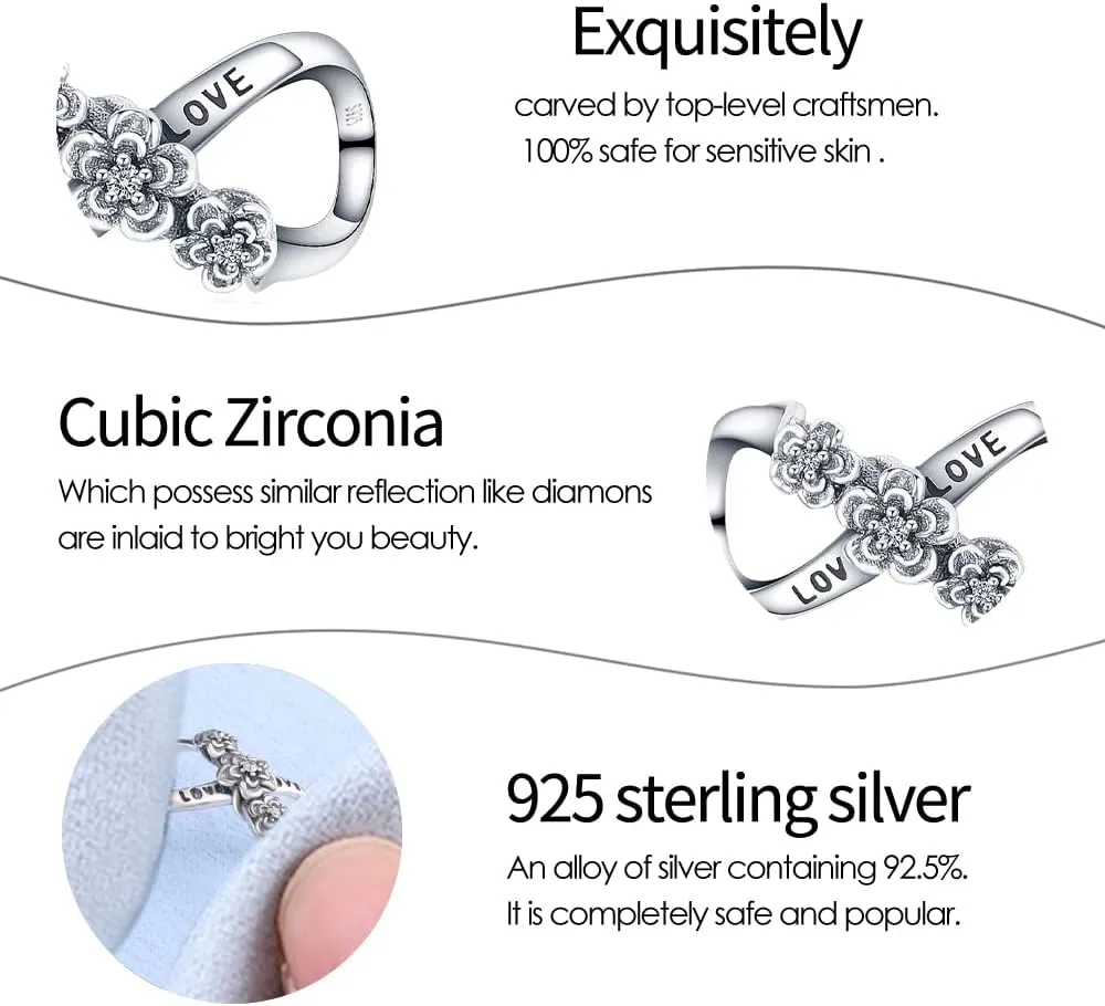 Pandach 925 Sterling Silver Charms for Bracelets Necklace with 5A CZ Stones Dangle Pendant Bead Jewelry Beads Gifts for Women
