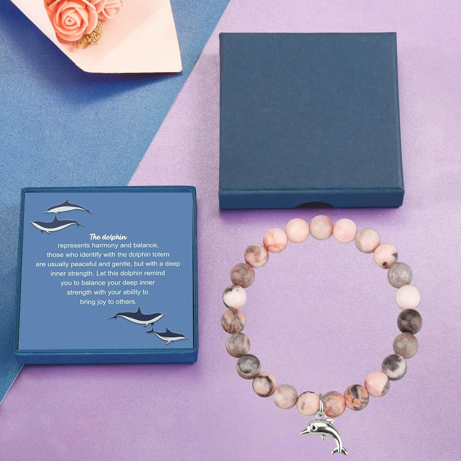 PARTNER Horse Inspirational Birthday Gifts for Women Unique Horse Gifts Natural Stone Beaded Bracelets for Women Horse Jewelry with Meaningful Message Card For Horse Lovers