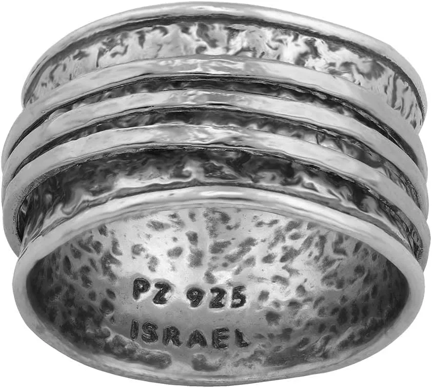 Paz Creations Sterling Silver Spinner Rings - Boho Rotating Rings, Handcrafted Meditation Ring