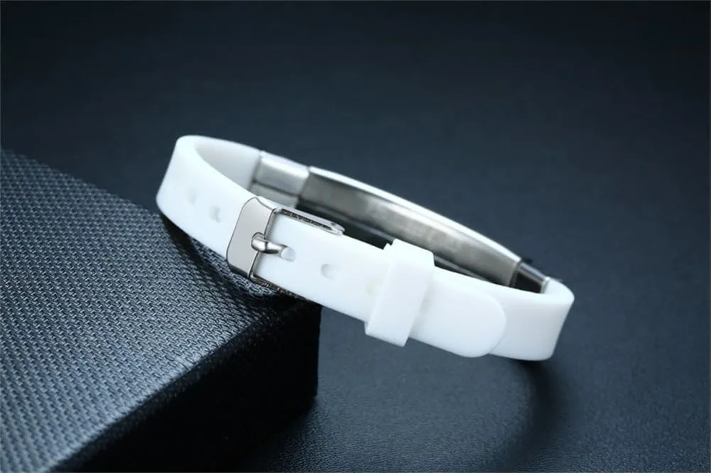 Personalized Alzheimers Dementia Identification Bracelet for Men Women,Customized Safety ID Bracelets Adjust Silicone Waterproof Wristband Engraved Bracelets for Athletes & Travelers