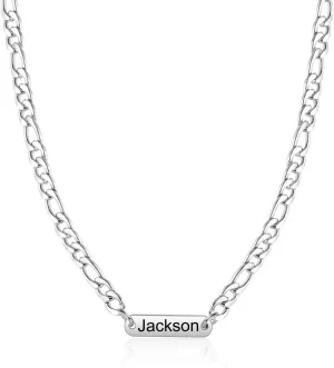Personalized Name Necklace for Dad Fathers Day Gifts Custom Engraved Chain for Men Necklaces with 1-5 Name Beads  Gift from Son, Daughter, Husband Boyfriend Birthday Present