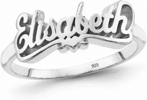 Personalized Name Ring 925 Sterling Silver/Gold Plated/Rose Gold Custom Ring for Women Mom Wife