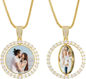 Personalized Picture Necklace Custom Photo Pedant for Man Women Boyfriend Memorial Necklaces with Picture Customized Chain Hip Hop Jewelry Gift