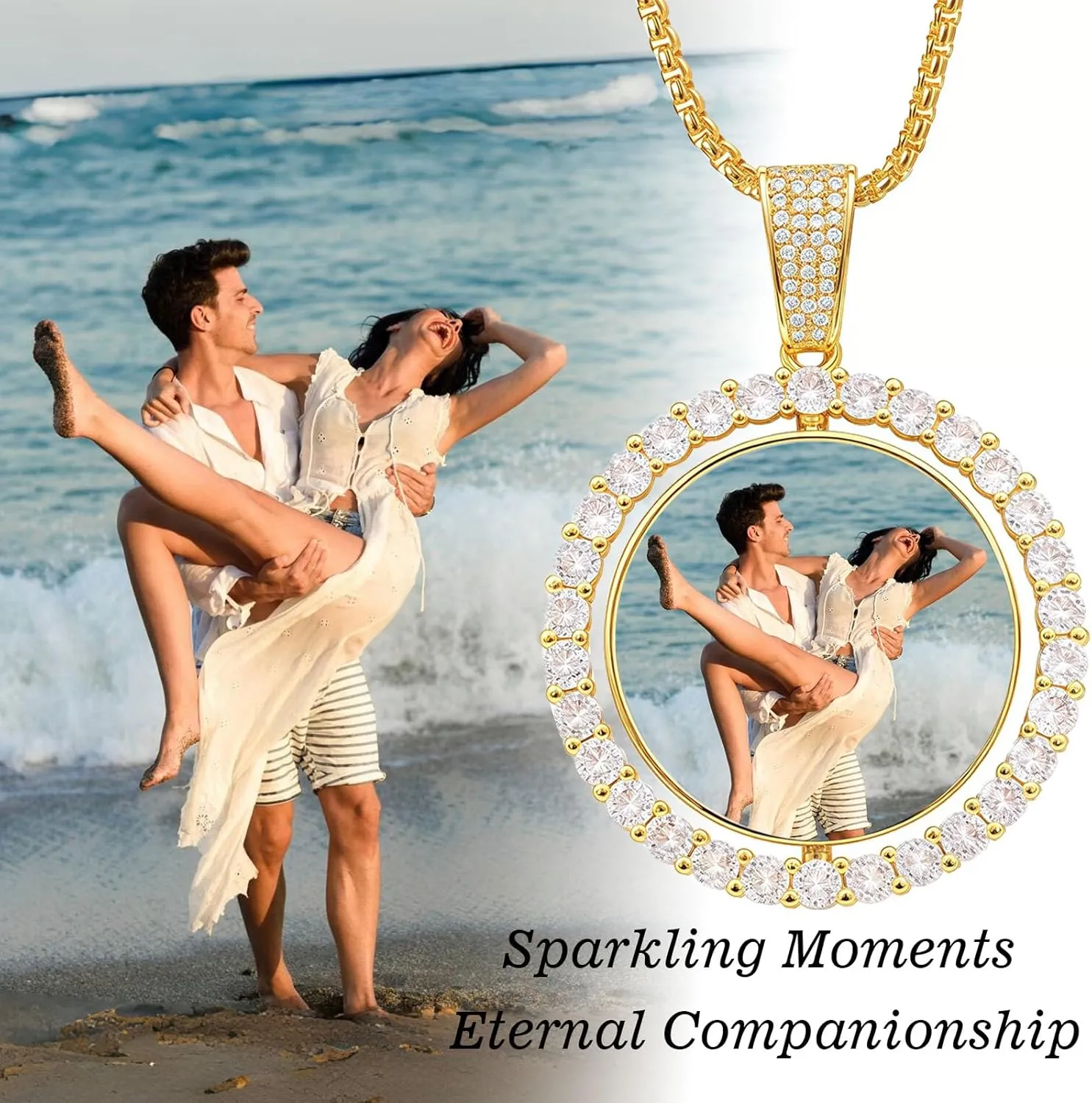 Personalized Picture Necklace Custom Photo Pedant for Man Women Boyfriend Memorial Necklaces with Picture Customized Chain Hip Hop Jewelry Gift