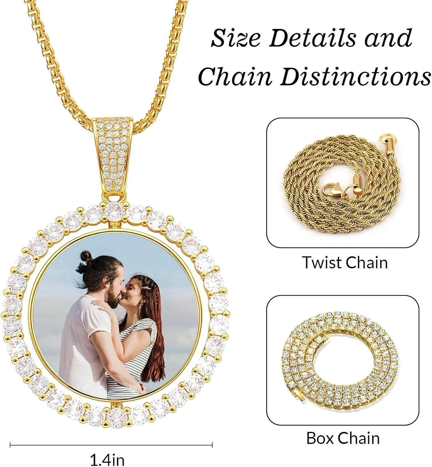Personalized Picture Necklace Custom Photo Pedant for Man Women Boyfriend Memorial Necklaces with Picture Customized Chain Hip Hop Jewelry Gift