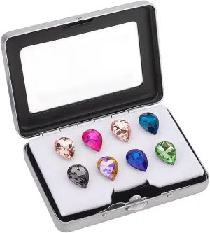 PH PandaHall Loose Diamond or Gemstone Display Box, Platinum Jewelry Box Container with Clasp Lids and Sponge Show Case Storage Box Holder for Gems Coins Jewelry Displaying, 2.38x3.15x0.67 Inch
