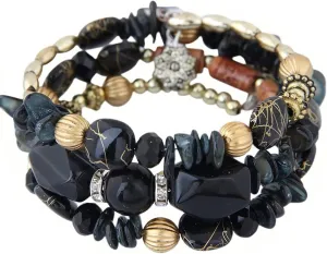 Pingyongchang Boho Agate Beads Charms Bracelet Multilayer Irregular Bracelets for Women Vintage Jade Stone Man Bracelets Yoga Turquoise Bangles Ethnic Jewelry