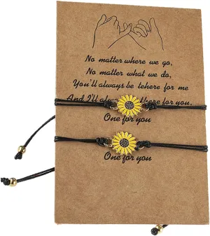 Pingyongchang Cute Flower Pearl Pendant Bracelet Friendship Bracelets Matching Flower Best Friend Bracelet Best Friends Distance Bracelets for Women Gifts Jewelry