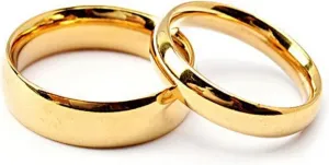 Plus Size Rings, Bridal Wedding Ring Sets Gold Couple Models Comfort Fit High Polished Comfort Fit