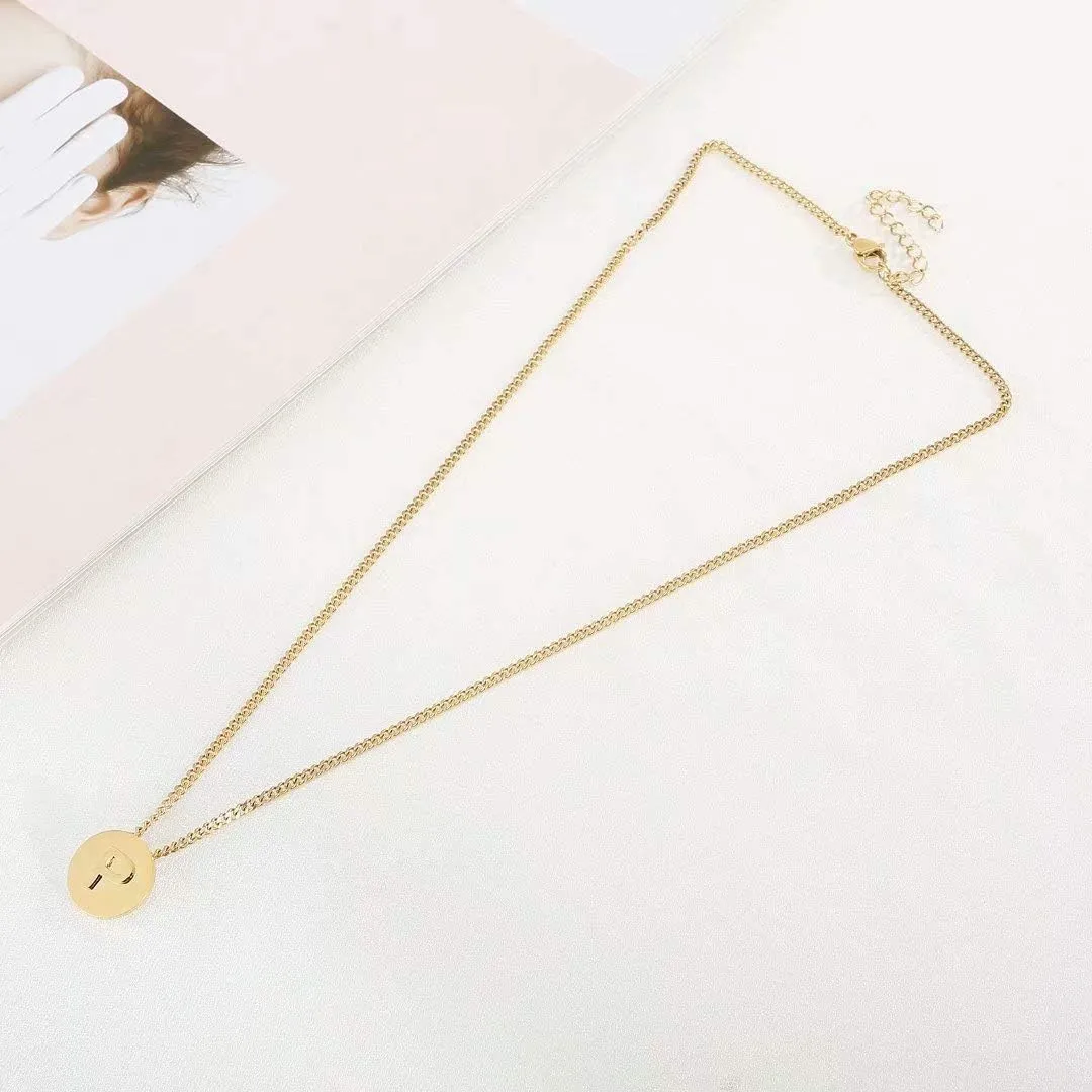 Presentski Initial Necklaces for Women,Gold Letter Necklace Round Disc Engraved Hammered Name Necklace Adjustable Personalized Alphabet Capital Letter Pendant Necklace