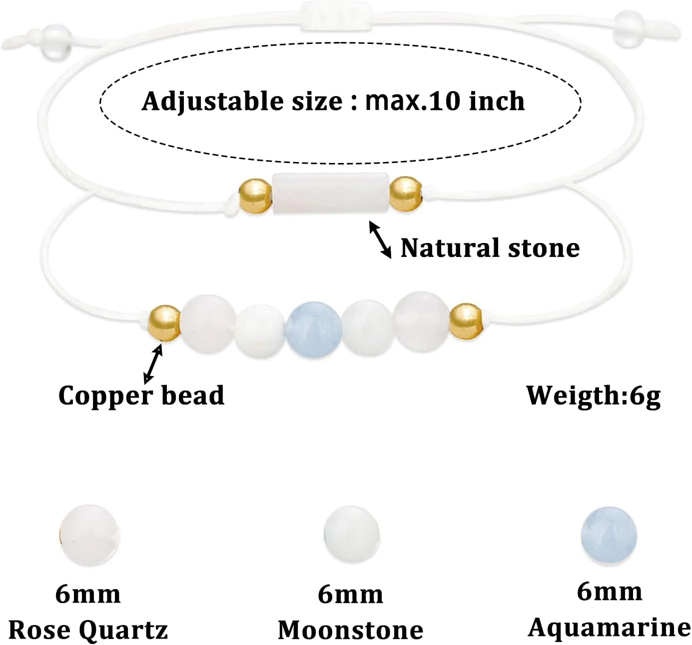 Protection Bracelets for Women Men Healing Crystal Bracelet Spiritual for Women Gemstone Bracelet Beaded Jewelry Natural Stone Bead Bracelets for Women Men