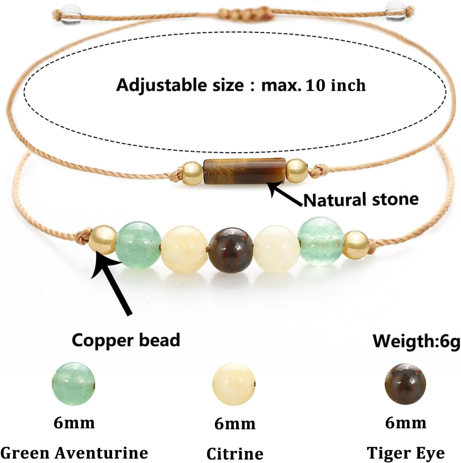 Protection Bracelets for Women Men Healing Crystal Bracelet Spiritual for Women Gemstone Bracelet Beaded Jewelry Natural Stone Bead Bracelets for Women Men