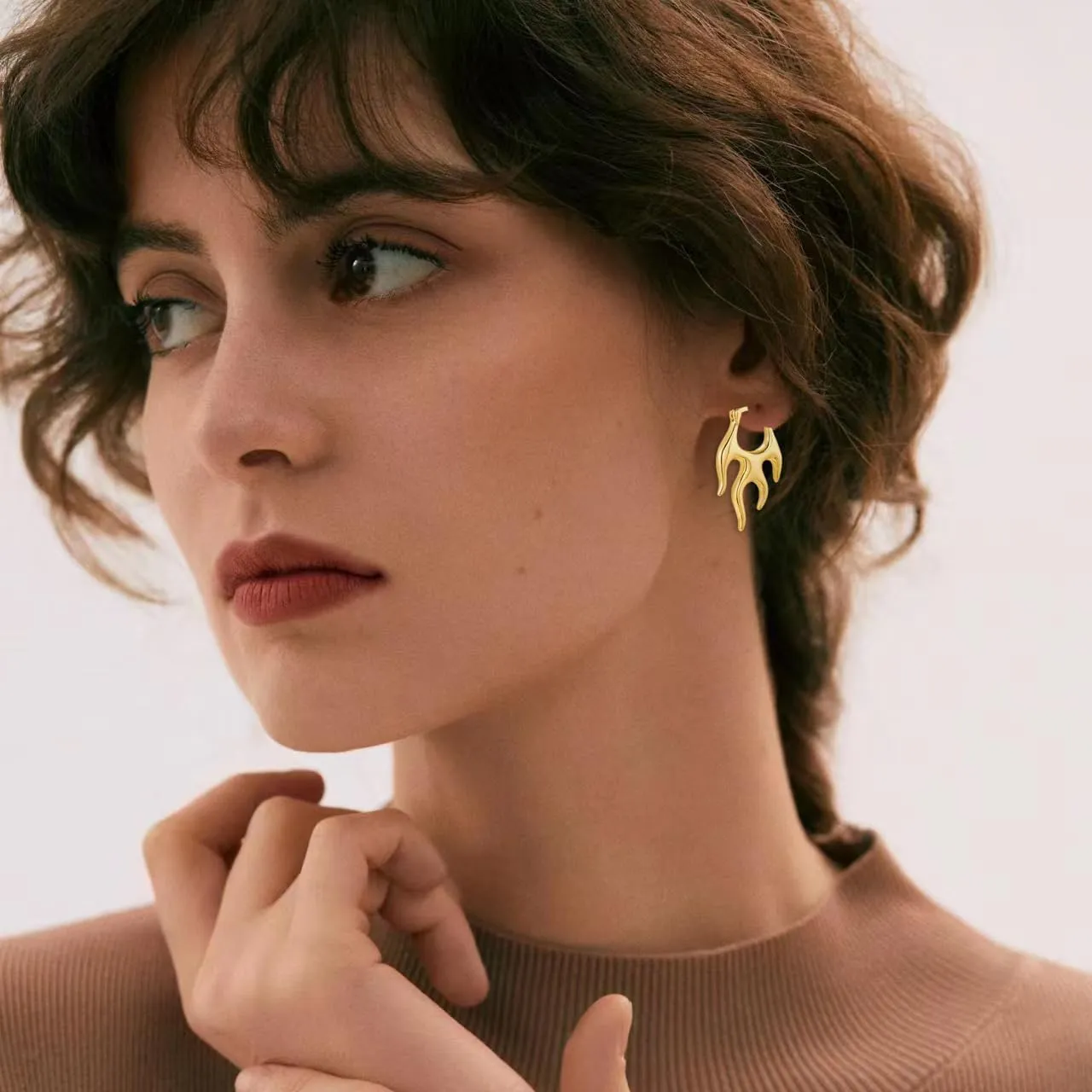 Punk Flame Hoop Earrings for Women Minimalist Dangle Drop Huggie Hoops Statement Earrings Small Hoop Christmas Ear Jewelry Gifts Hypoallergenic