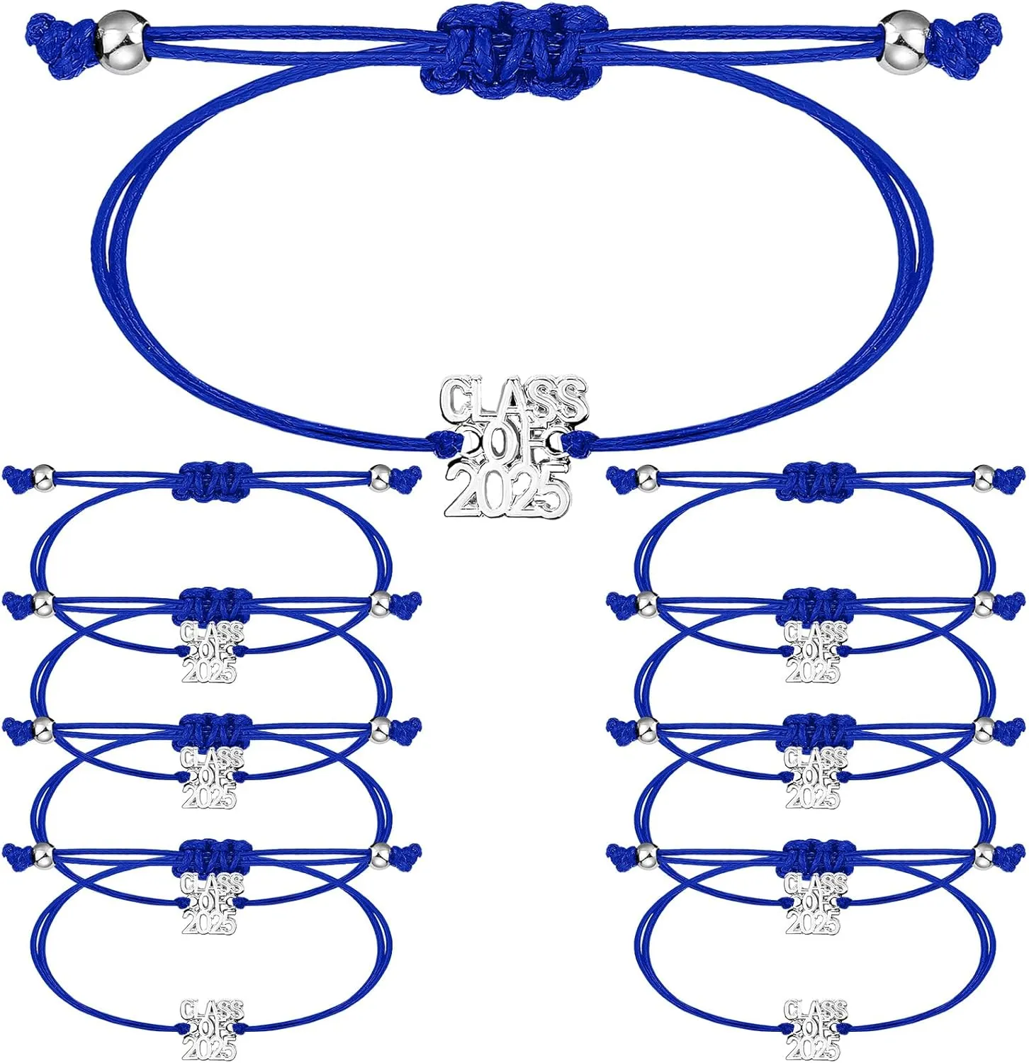 Quelay 30 Pcs Class of 2025 Bracelets Adjustable Class of 2025 Bracelets Bulk Graduation Gifts Senior Night Party Favor