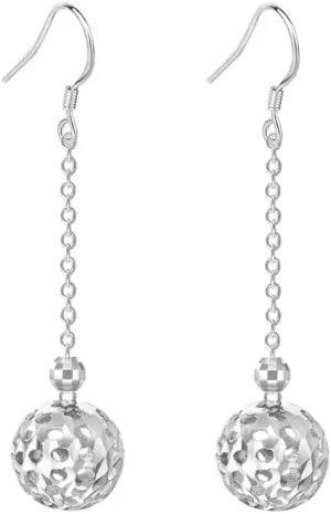 "Dangling Ball"925 Sterling Silver Dangle Earrings, Lightweight Filigree Ball Earrings/Dangle Drop Silver Earrings for Women