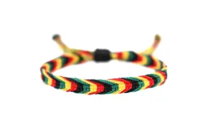 Rasta Flag Bracelet - Adjustable Red, Green & Gold Bracelet for Men & Women - Reggae Roots Culture Jewerly - Rasta Pride Bracelet - Rasta Souvenir & Meaningful Gift
