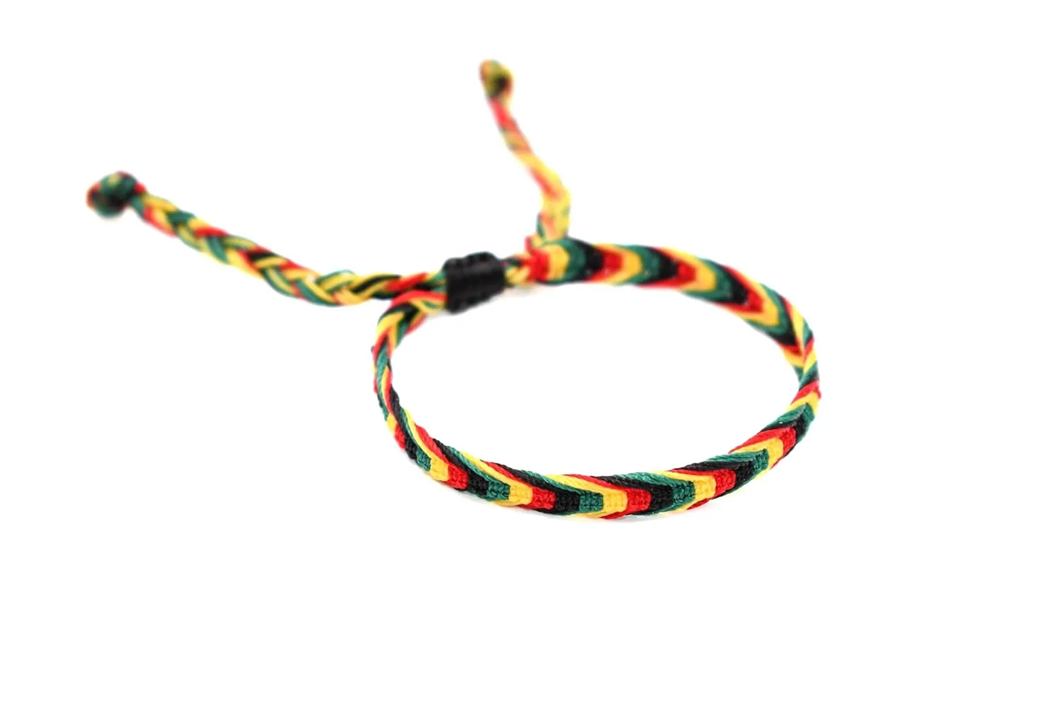 Rasta Flag Bracelet - Adjustable Red, Green & Gold Bracelet for Men & Women - Reggae Roots Culture Jewerly - Rasta Pride Bracelet - Rasta Souvenir & Meaningful Gift