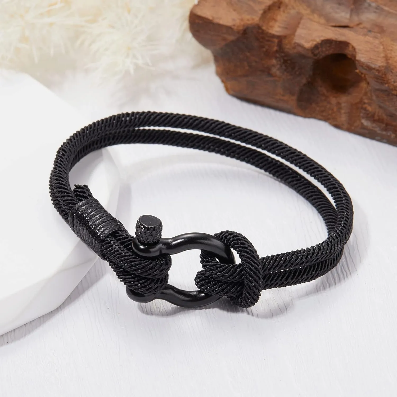 RINHOO FRIENDSHIP To My Son Bracelet I Will Always Be With You Handmade Braided Leather Love Bracelet Inspirational Wristband Meaningful Bracelet