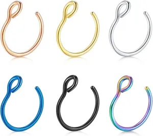 Rook Jewelry Surgical Steel, Tragus Piercing Jewelry Polished U Shape Nose Lip Tongue 6Pcs Women