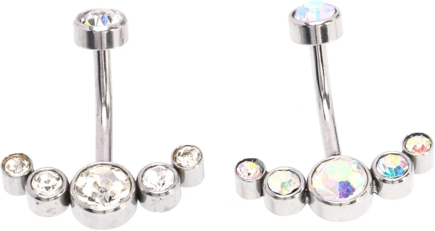 SAFIGLE Chic Zircon Navel Rings Comfortable Belly Button Studs Stylish Piercing Jewelry for Women