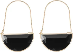 Semi-Circle Crystal Earrings for Women - Luxury Purse-Shaped Design, Sparkling Rhinestone Party Jewelry, Elegant Gift for Wedding/Birthday/Night Out