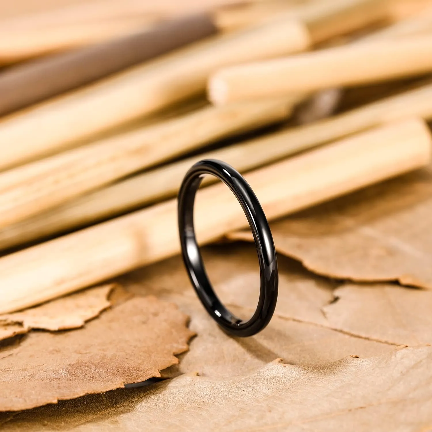 SHINYSO 2mm 4mm 6mm Black Tungsten Carbide Ring Dome Polished Wedding Band for Men Women Comfort Fit Size 4-12