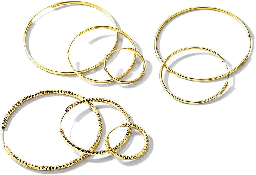 Silvora Large Sterling Silver Hoop Earrings for Women Diamond-Cut Silver Hoop Earrings Hypoallergenic Circle 3mm Thin Hoop Oversize Hoop Earrings for Girls 30/50/70mm