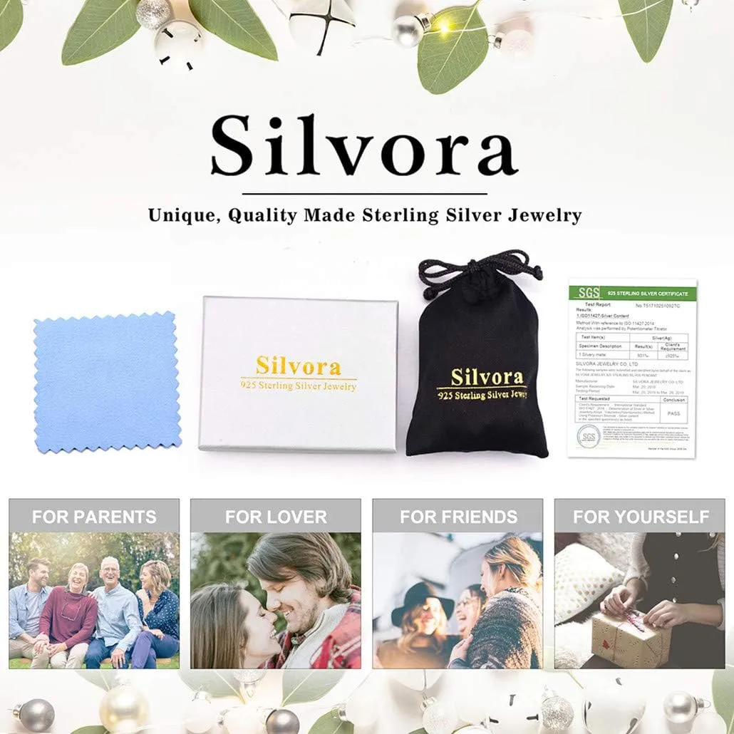 Silvora Large Sterling Silver Hoop Earrings for Women Diamond-Cut Silver Hoop Earrings Hypoallergenic Circle 3mm Thin Hoop Oversize Hoop Earrings for Girls 30/50/70mm