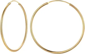 Silvora Lightweight Hoop Earrings for Women - S925 Sterling Silver Large Hoops Earrings in 4 Colors & 4 Sizes (20mm/30mm/50mm/70mm), Hypoallergenic&Comfort