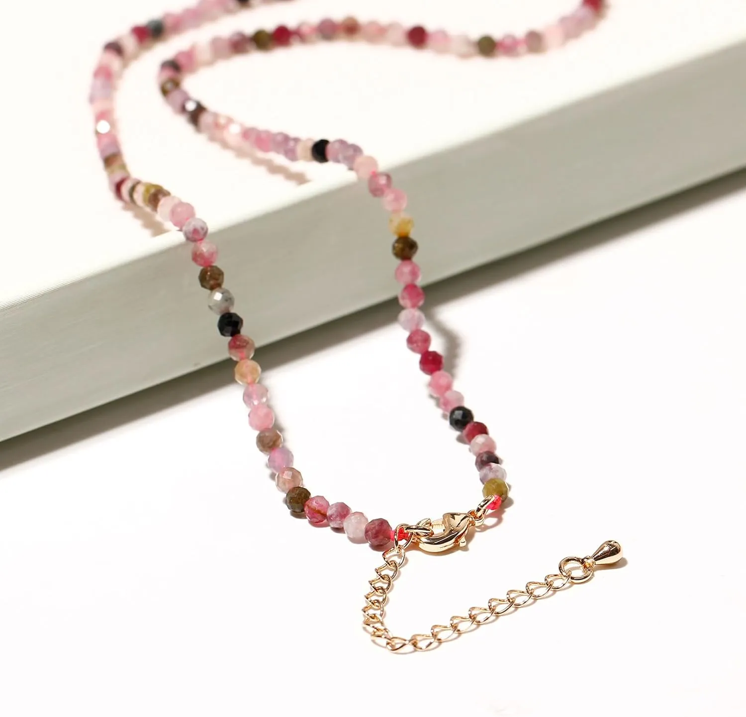 Simple Faceted Beads Necklace Boho 3-4mm Energy Crystals Choker Necklaces for Women Trendy Handmade Jewelry