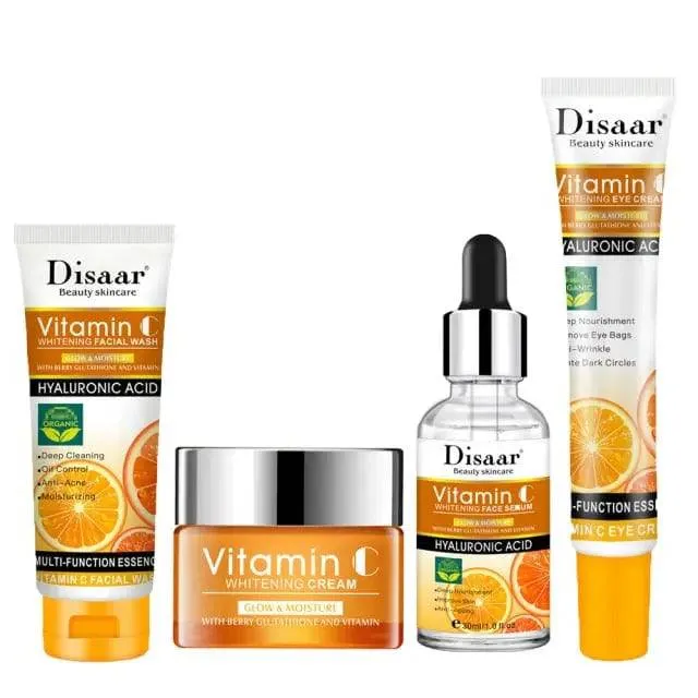 Skin Care Product Set Contains Vitamin C; Facial Cleanser; Facial Cream; Moist Eye Cream Essence Facial Serum Multi-Care