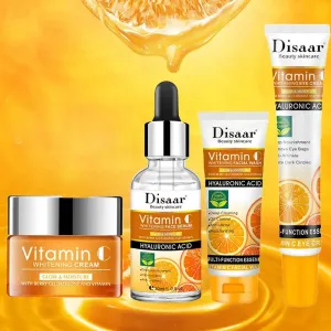 Skin Care Product Set Contains Vitamin C; Facial Cleanser; Facial Cream; Moist Eye Cream Essence Facial Serum Multi-Care