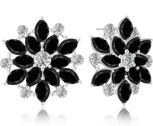 Sparkly Crystal Circle Snowflake Alloy Lightweight Tiny Earrings Dainty Rhinestone Flower Stud Earrings For Women Jewelry Gifts