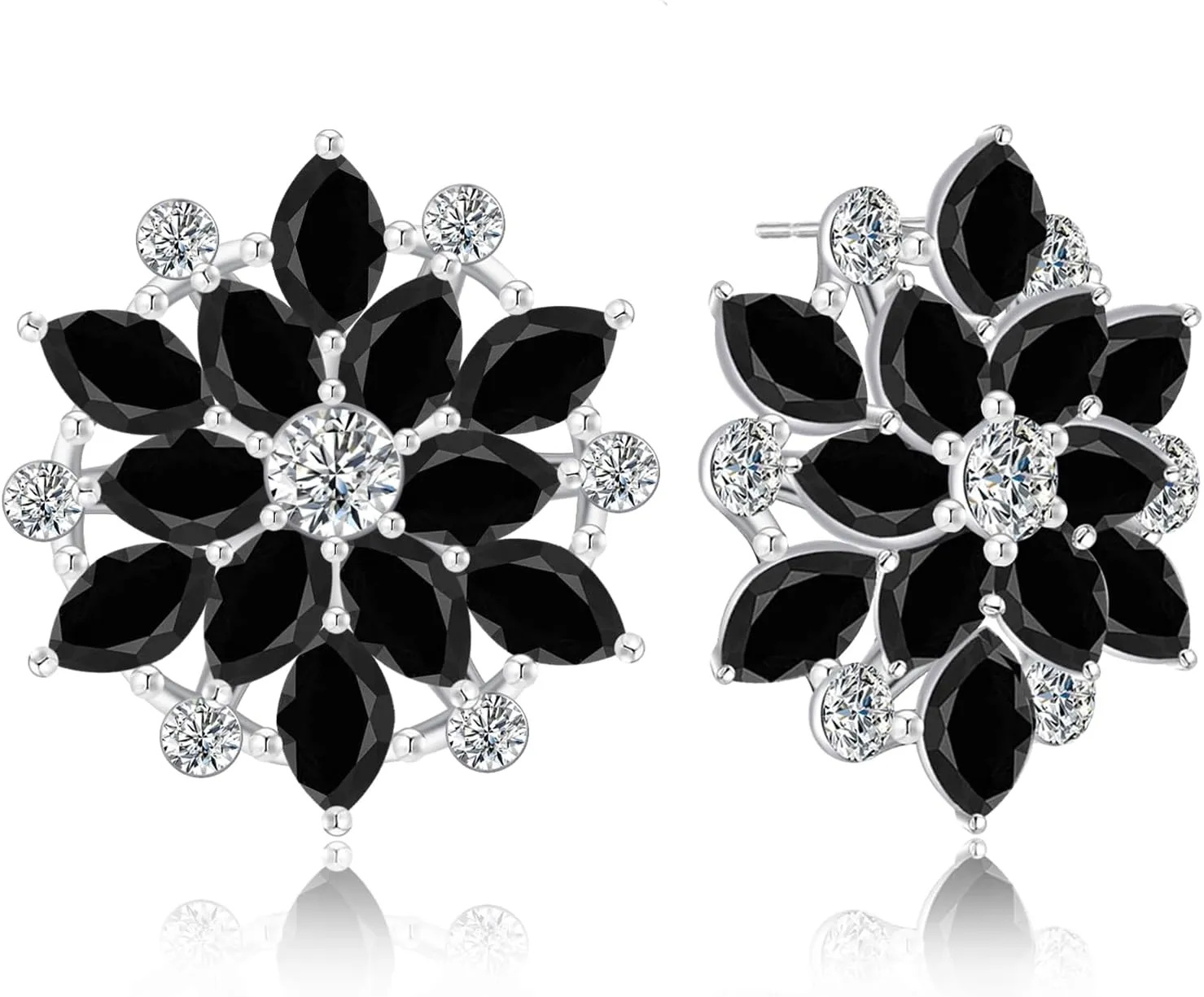 Sparkly Crystal Circle Snowflake Alloy Lightweight Tiny Earrings Dainty Rhinestone Flower Stud Earrings For Women Jewelry Gifts