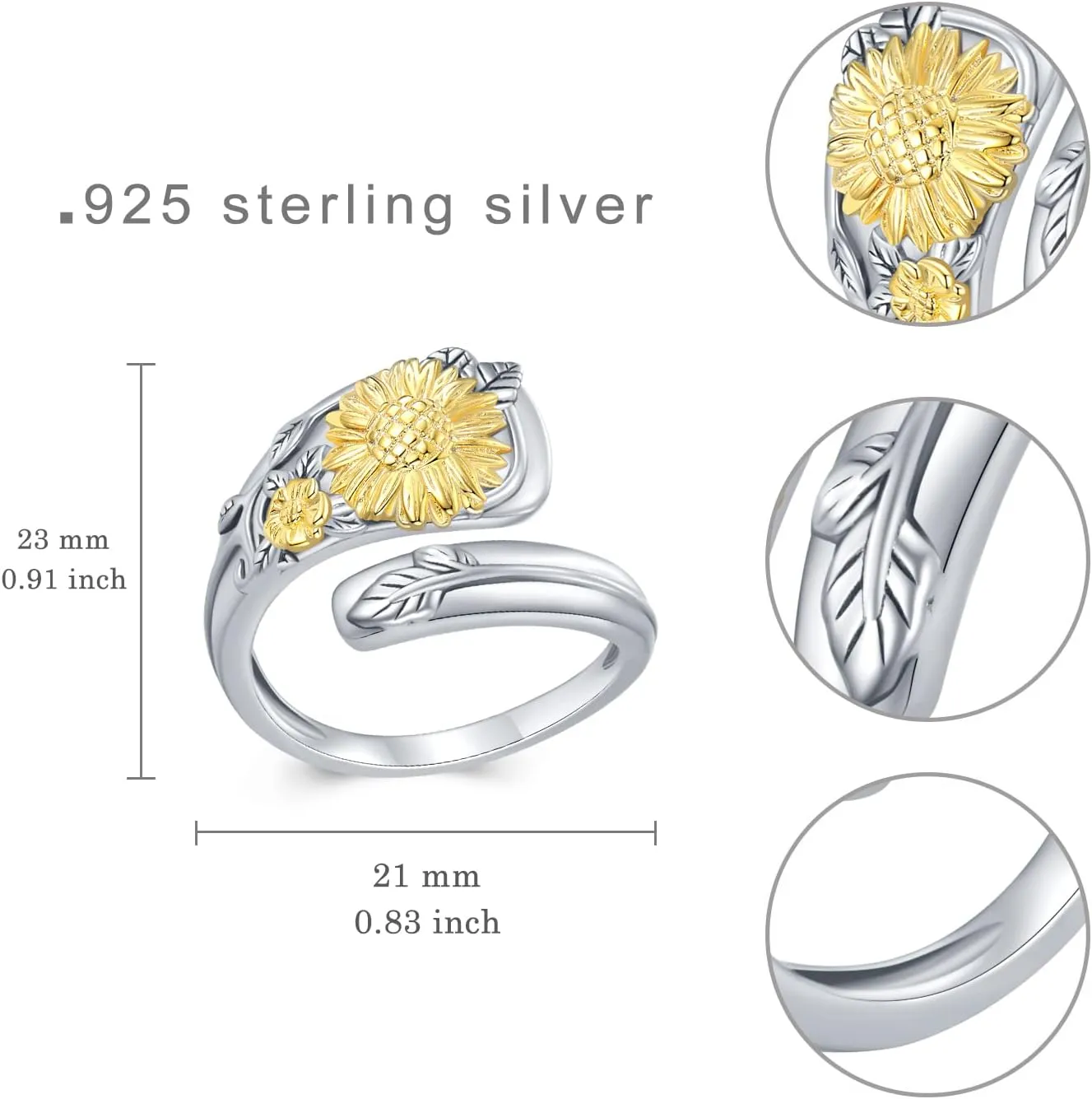 Spoon Rings for Women 925 Sterling Silver Spoon Rings Vintage Thumb Rings Jewelry Gifts for Women Men