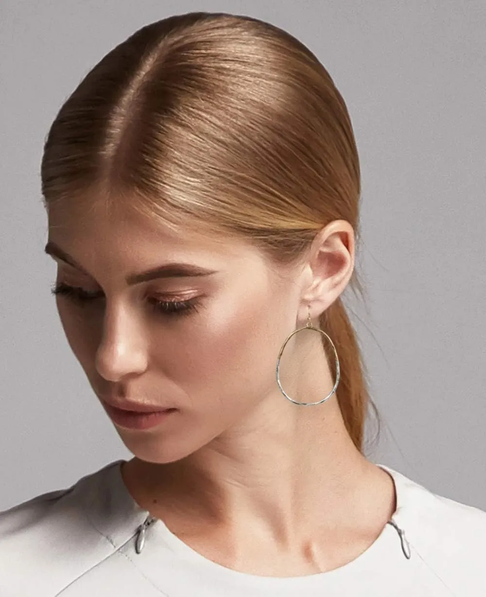 SPUNKYsoul Oval Hoop 2 toned Earrings for Women
