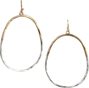 SPUNKYsoul Oval Hoop 2 toned Earrings for Women