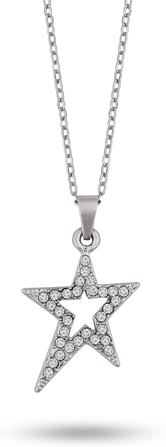 Star Necklace for Women, Silver y2k Pentagram Charms Necklace Trendy Boho Y Necklaces for Women Jewelry Gifts